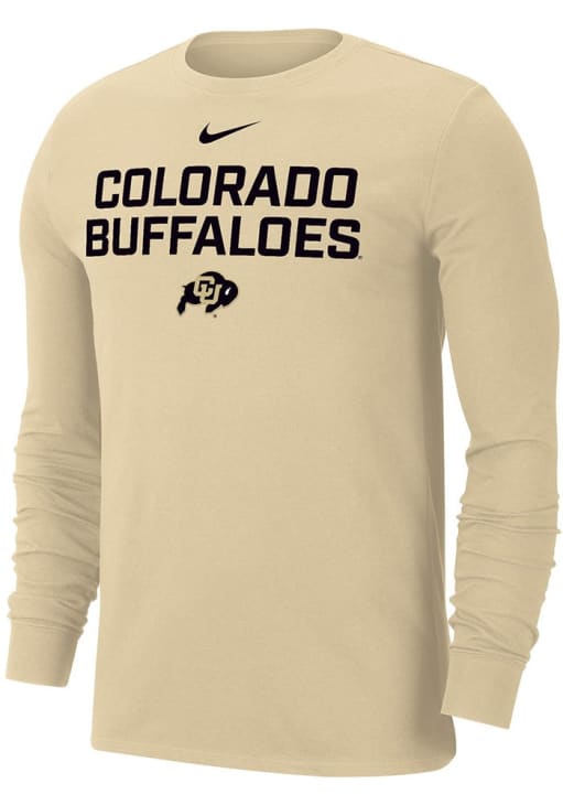 Nike Colorado Buffaloes Gold Flat Name Mascot Dri-FIT Long Sleeve T Shirt