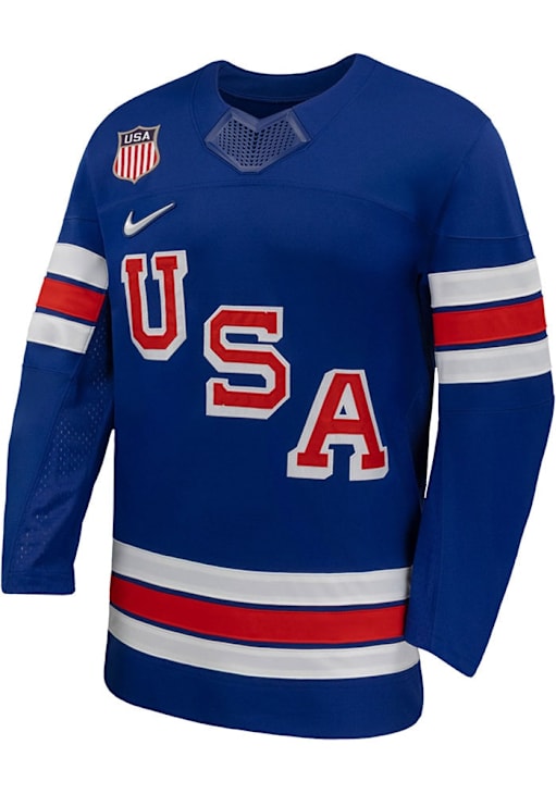 Nike International Hockey USA Mens Blue Home Replica Hockey Jersey