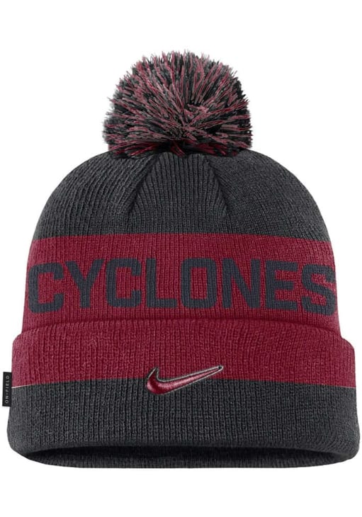 Nike Iowa State Cyclones Black Youth Peak Pom Beanie Youth Knit Hat