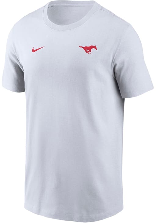Nike SMU Mustangs White Flat Name Mascot Legend Short Sleeve T Shirt