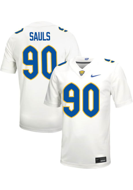 Ben Sauls Nike Mens White Pitt Panthers VIRTUAL NIL Game Name And Number Football Jersey