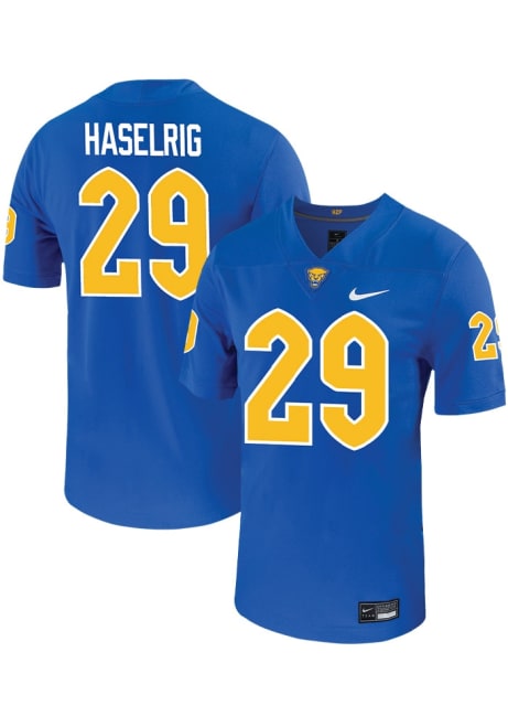 Benny Haselrig Nike Mens Blue Pitt Panthers VIRTUAL NIL Game Name And Number Football Jersey