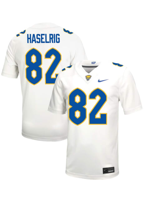 Benny Haselrig Nike Mens White Pitt Panthers VIRTUAL NIL Game Name And Number Football Jersey