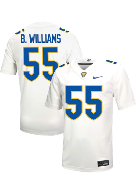 Bj Williams Nike Mens White Pitt Panthers NIL Game Name And Number Football Jersey