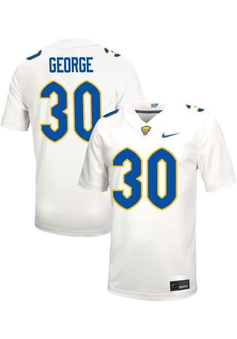 Brandon George Nike Mens White Pitt Panthers VIRTUAL NIL Game Name And Number Football Jersey