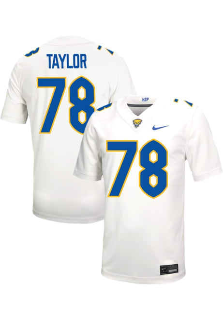 Branson Taylor Nike Mens White Pitt Panthers VIRTUAL NIL Game Name And Number Football Jersey