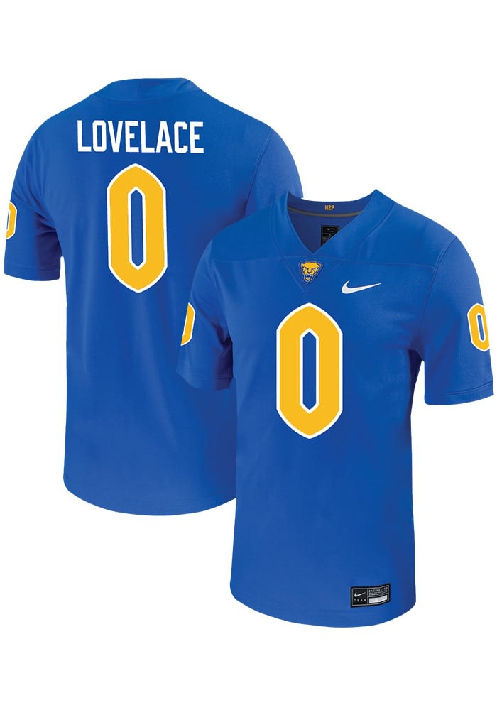 Braylan Lovelace Mens ROYAL Pitt Panthers Football Name And Number