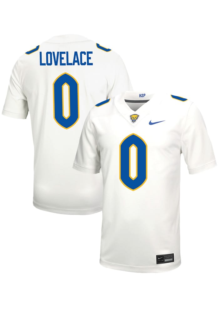 Braylan Lovelace Mens White Pitt Panthers Football Name And Number