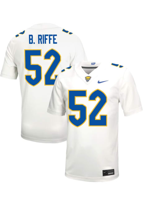 Brody Riffe Nike Mens White Pitt Panthers NIL Game Name And Number Football Jersey