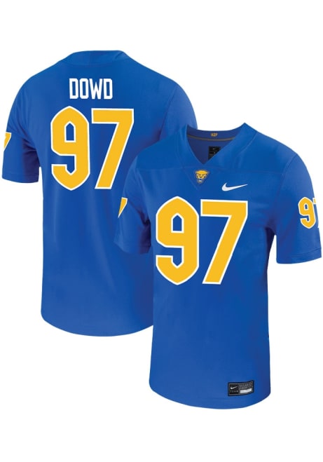 Cade Dowd  Mens Blue Pitt Panthers VIRTUAL NIL Game Name And Number Football Jersey