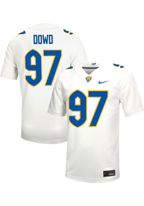 Cade Dowd Nike Mens White Pitt Panthers VIRTUAL NIL Game Name And Number Football Jersey