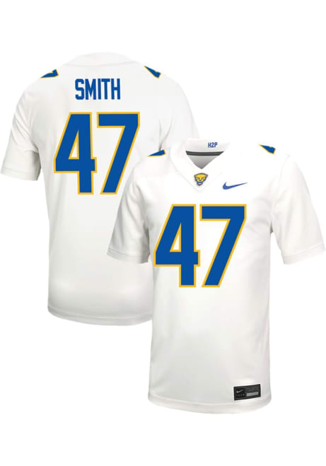 Caden Smith Nike Mens White Pitt Panthers VIRTUAL NIL Game Name And Number Football Jersey