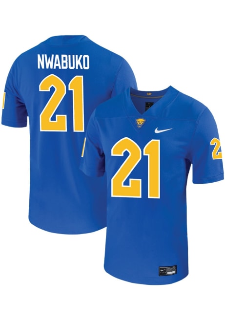 Che Nwabuko Nike Mens Blue Pitt Panthers VIRTUAL NIL Game Name And Number Football Jersey