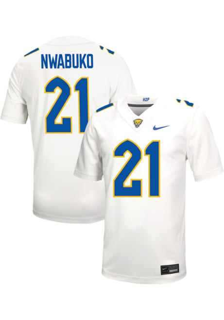 Che Nwabuko Nike Mens White Pitt Panthers NIL Game Name And Number Football Jersey