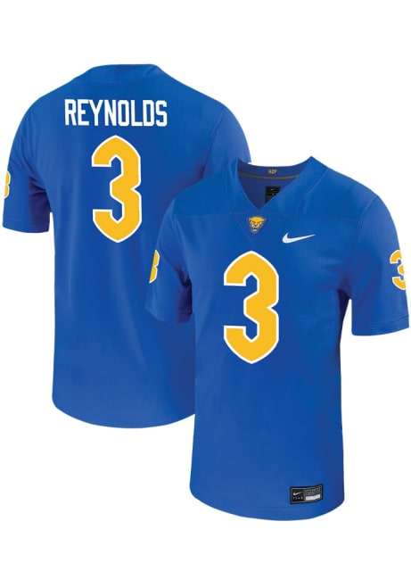 Daejon Reynolds Nike Mens Blue Pitt Panthers VIRTUAL NIL Game Name And Number Football Jersey