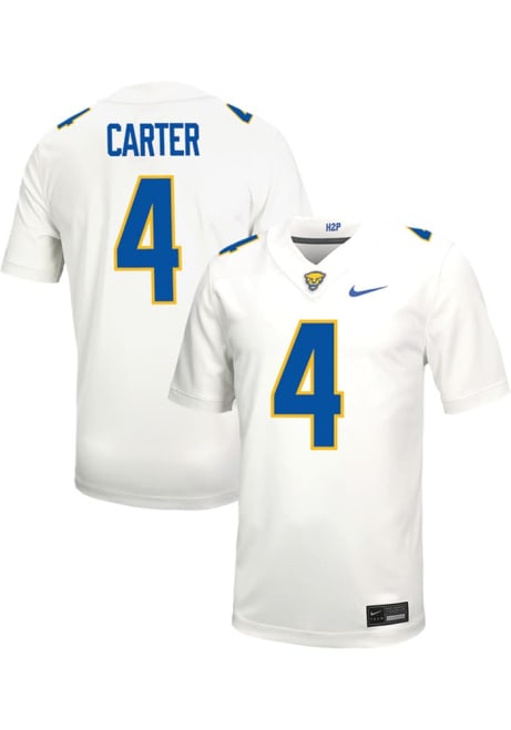 Daniel Carter Nike Mens White Pitt Panthers VIRTUAL NIL Game Name And Number Football Jersey