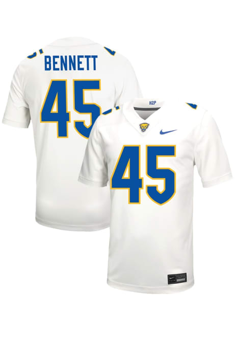 Dylan Bennett Nike Mens White Pitt Panthers VIRTUAL NIL Game Name And Number Football Jersey