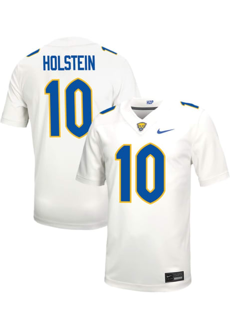 Eli Holstein Nike Mens White Pitt Panthers VIRTUAL NIL Game Name And Number Football Jersey