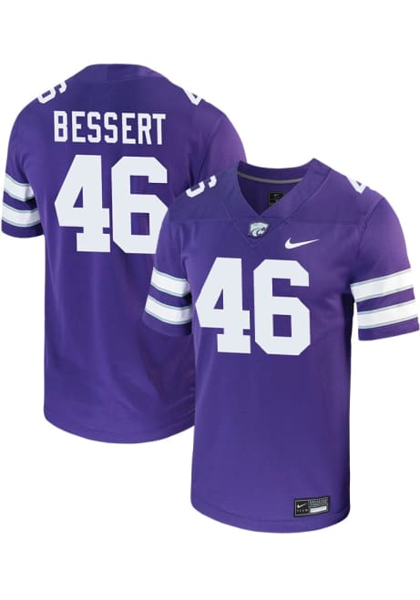 Keane Bessert Nike Mens Purple K-State Wildcats NIL Game Name And Number Football Jersey