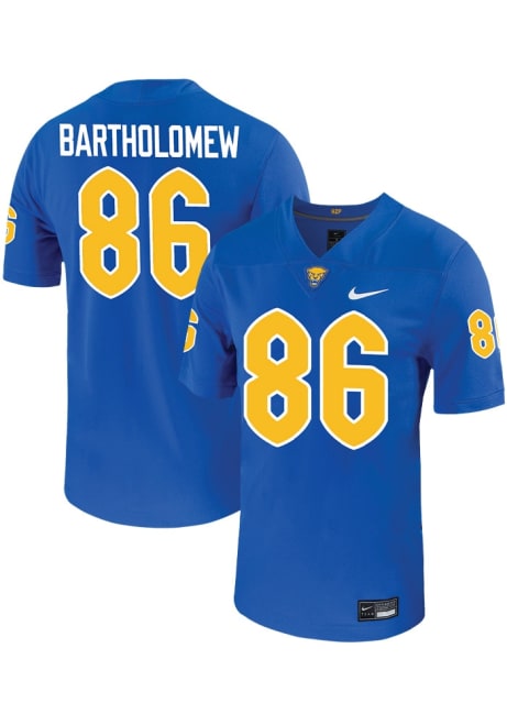 Gavin Bartholomew Nike Mens Blue Pitt Panthers VIRTUAL NIL Game Name And Number Football Jersey