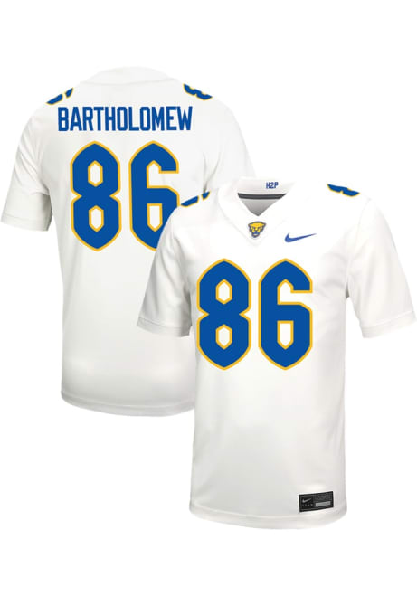 Gavin Bartholomew Nike Mens White Pitt Panthers VIRTUAL NIL Game Name And Number Football Jersey