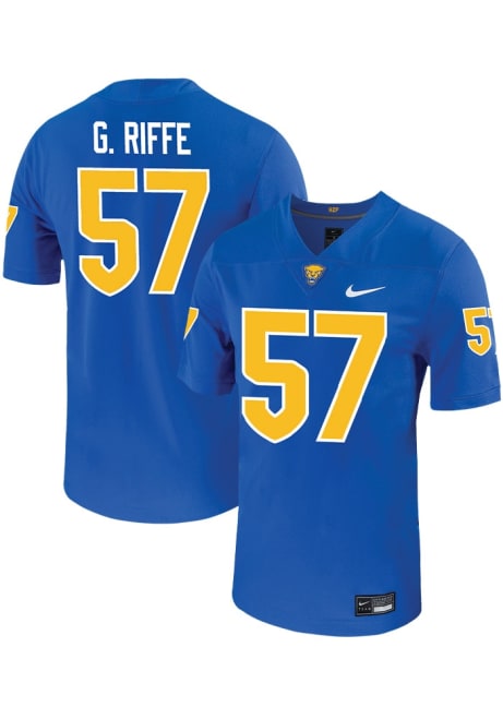 Graysen Riffe  Mens Blue Pitt Panthers VIRTUAL NIL Game Name And Number Football Jersey