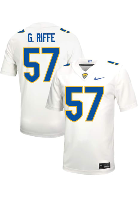 Graysen Riffe Nike Mens White Pitt Panthers VIRTUAL NIL Game Name And Number Football Jersey