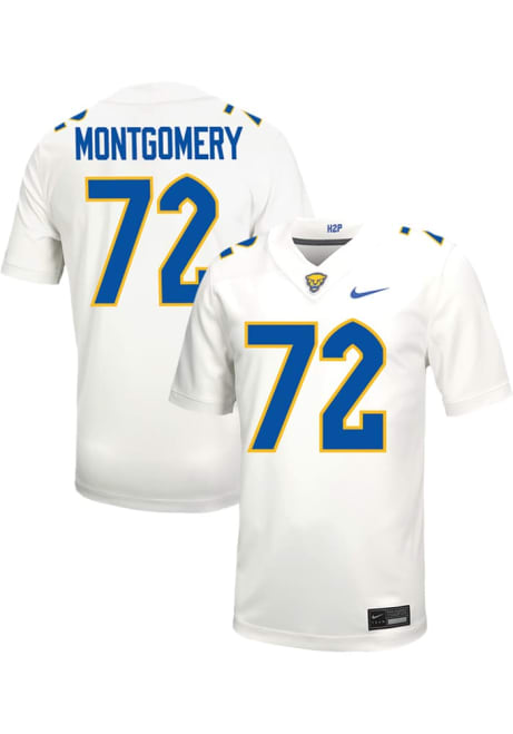 Mens Pitt Panthers White Nike NIL Game Name And Number Football Jersey