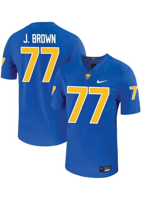 Jackson Brown  Mens Blue Pitt Panthers VIRTUAL NIL Game Name And Number Football Jersey