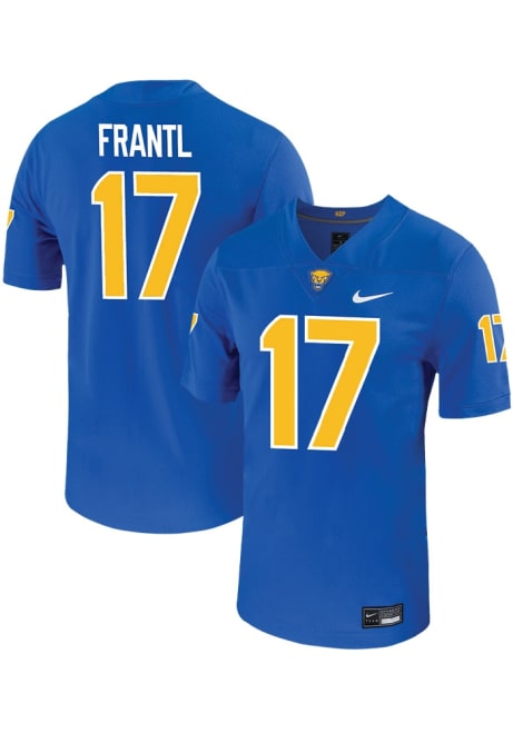 Jake Frantl  Mens Blue Pitt Panthers VIRTUAL NIL Game Name And Number Football Jersey