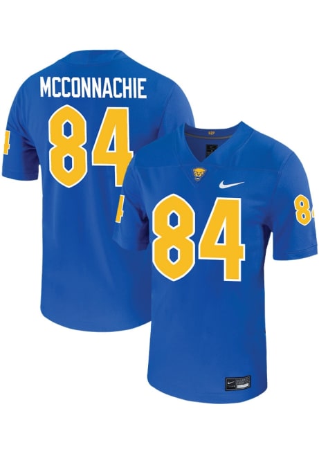 Jake McConnachie  Mens Blue Pitt Panthers VIRTUAL NIL Game Name And Number Football Jersey