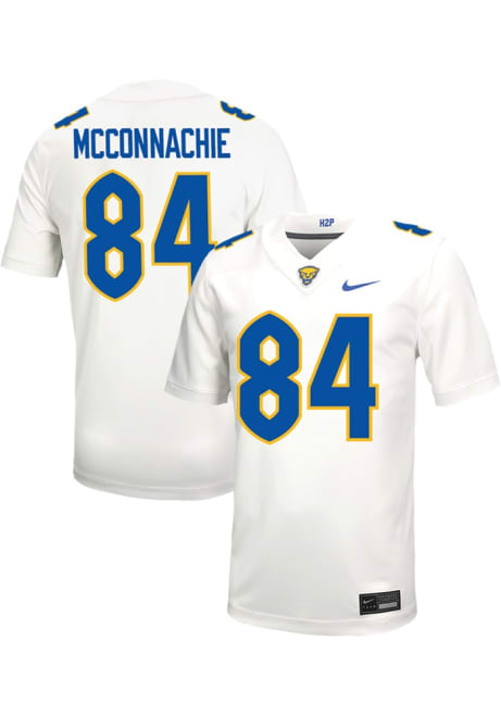 Jake McConnachie Nike Mens White Pitt Panthers VIRTUAL NIL Game Name And Number Football Jersey