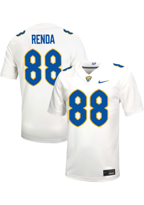 Jake Renda Nike Mens White Pitt Panthers VIRTUAL NIL Game Name And Number Football Jersey