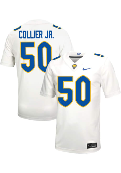 Jason Collier Jr. Nike Mens White Pitt Panthers VIRTUAL NIL Game Name And Number Football Jersey