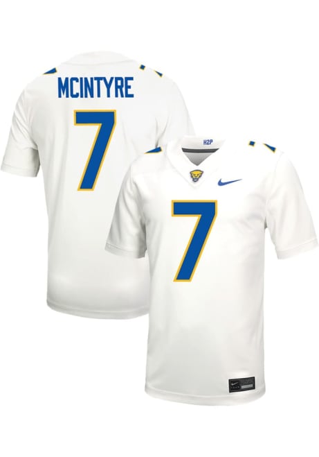 Javon Mcintyre Nike Mens White Pitt Panthers VIRTUAL NIL Game Name And Number Football Jersey