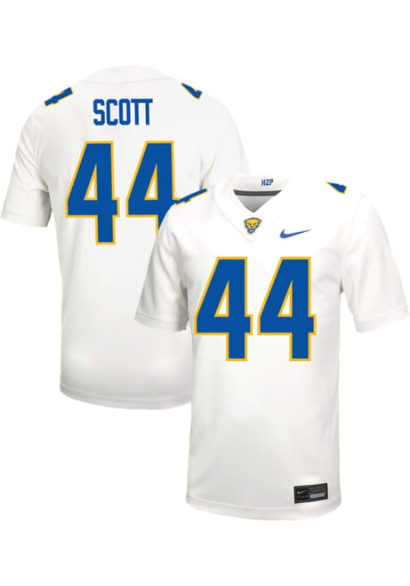 Jimmy Scott Nike Mens White Pitt Panthers NIL Game Name And Number Football Jersey