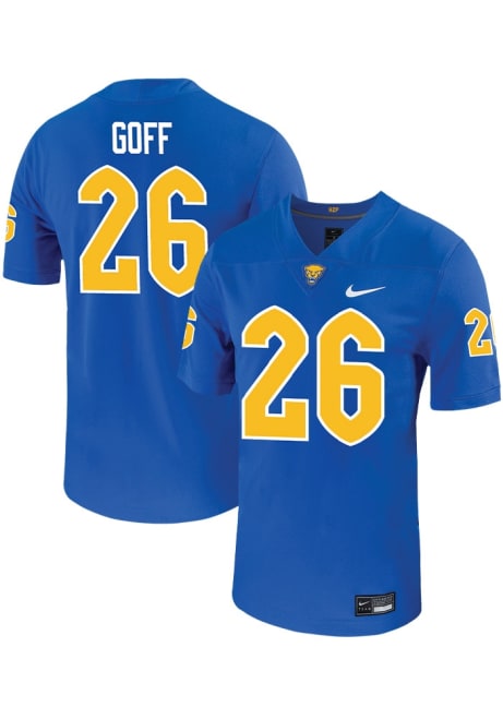 Juelz Goff  Mens Blue Pitt Panthers NIL Game Name And Number Football Jersey