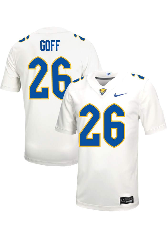 Juelz Goff Mens White Pitt Panthers Football Name And Number