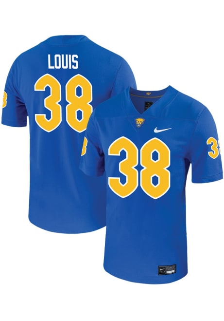 Kyle Louis Nike Mens Blue Pitt Panthers VIRTUAL NIL Game Name And Number Football Jersey