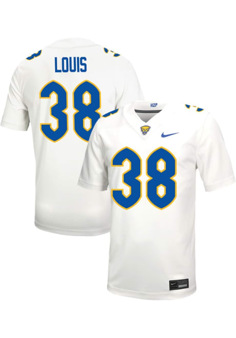 Kyle Louis Nike Mens White Pitt Panthers VIRTUAL NIL Game Name And Number Football Jersey