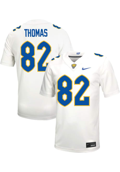 Malachi Thomas Nike Mens White Pitt Panthers VIRTUAL NIL Game Name And Number Football Jersey