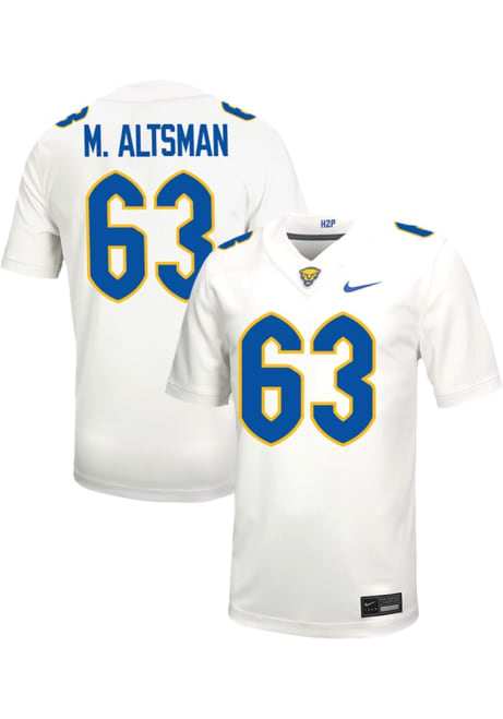 Matt Altsman Nike Mens White Pitt Panthers NIL Game Name And Number Football Jersey