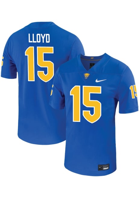 Montravius Lloyd  Mens Blue Pitt Panthers VIRTUAL NIL Game Name And Number Football Jersey