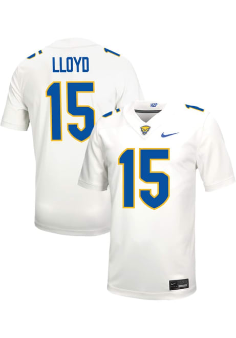 Montravius Lloyd Nike Mens White Pitt Panthers NIL Game Name And Number Football Jersey