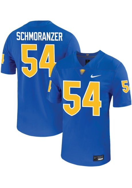 Moritz Schmoranzer Nike Mens Blue Pitt Panthers VIRTUAL NIL Game Name And Number Football Jersey