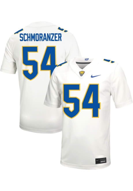 Moritz Schmoranzer Nike Mens White Pitt Panthers VIRTUAL NIL Game Name And Number Football Jersey