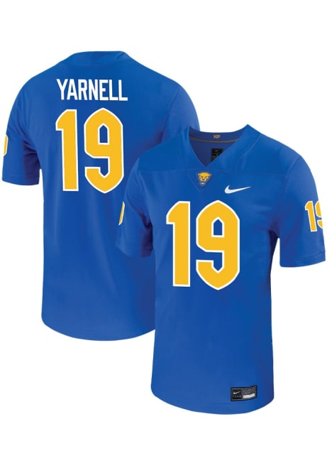 Nate Yarnell Nike Mens Blue Pitt Panthers VIRTUAL NIL Game Name And Number Football Jersey