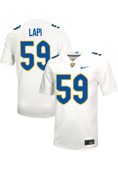 Nick Lapi Nike Mens White Pitt Panthers VIRTUAL NIL Game Name And Number Football Jersey