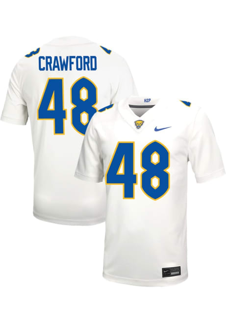 Nico Crawford Nike Mens White Pitt Panthers VIRTUAL NIL Game Name And Number Football Jersey