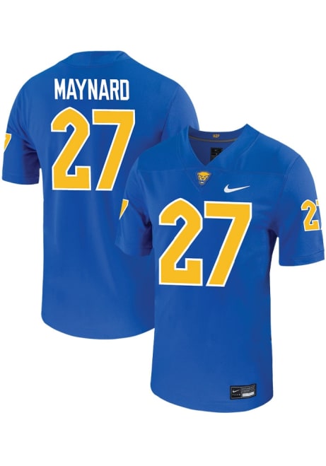 Nigel Maynard Nike Mens Blue Pitt Panthers VIRTUAL NIL Game Name And Number Football Jersey